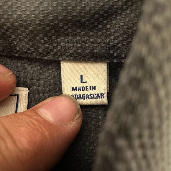 Rowm Mens Long Sleeve Button Down Shirt Solid Black Size L - Picture 5 of 7